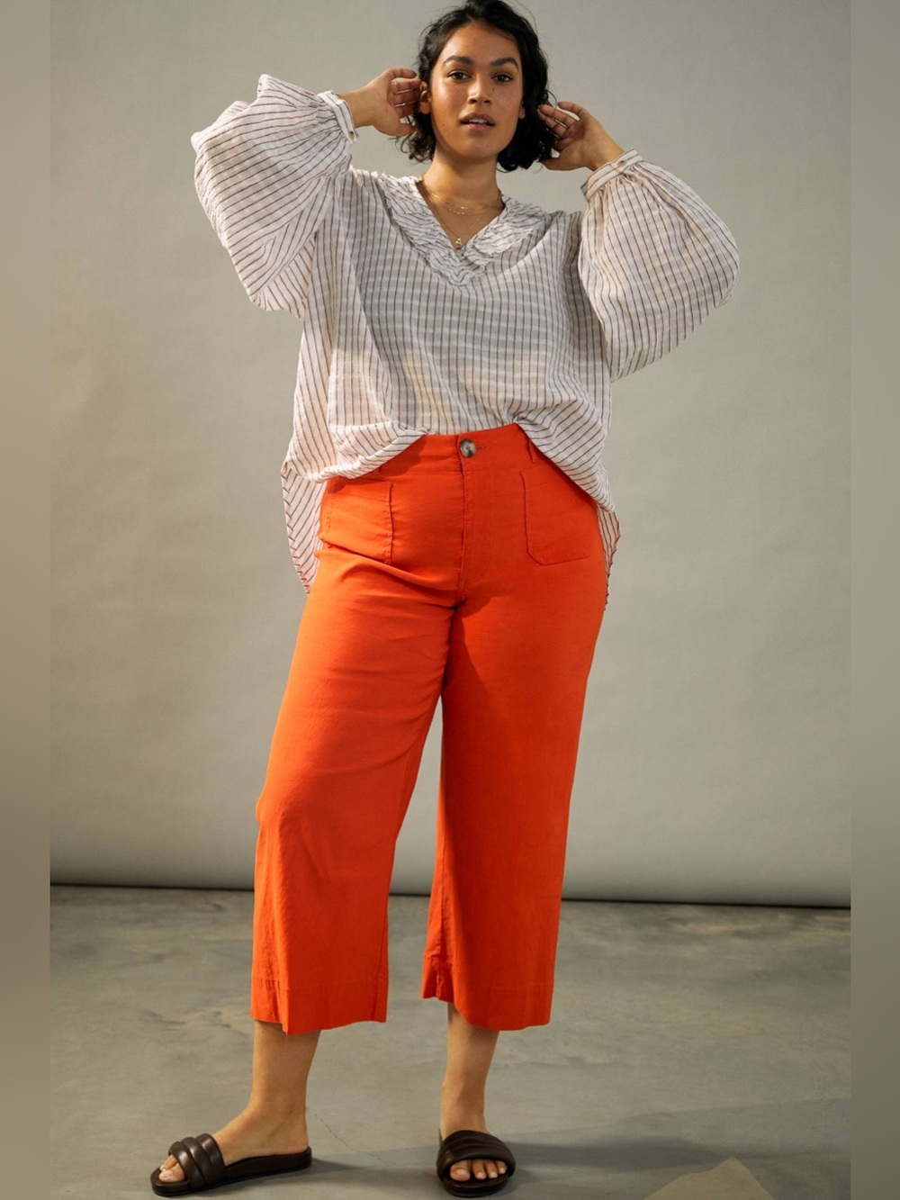 Colette Magic Fabric Crop Wide-Leg Pants by Maeve - 31” Waist